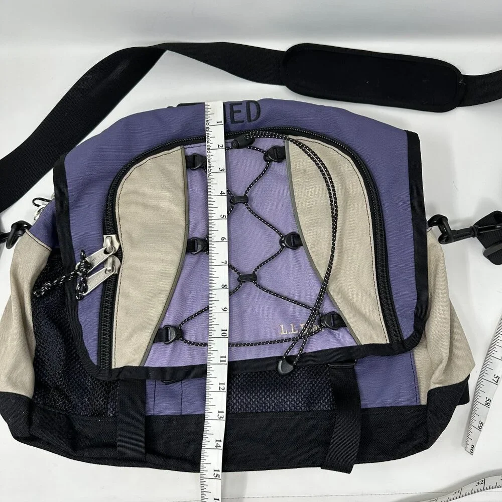 LL Bean Messenger Bag BLUE Nylon Work School Laptop
